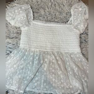 Francesca’s white babydoll top